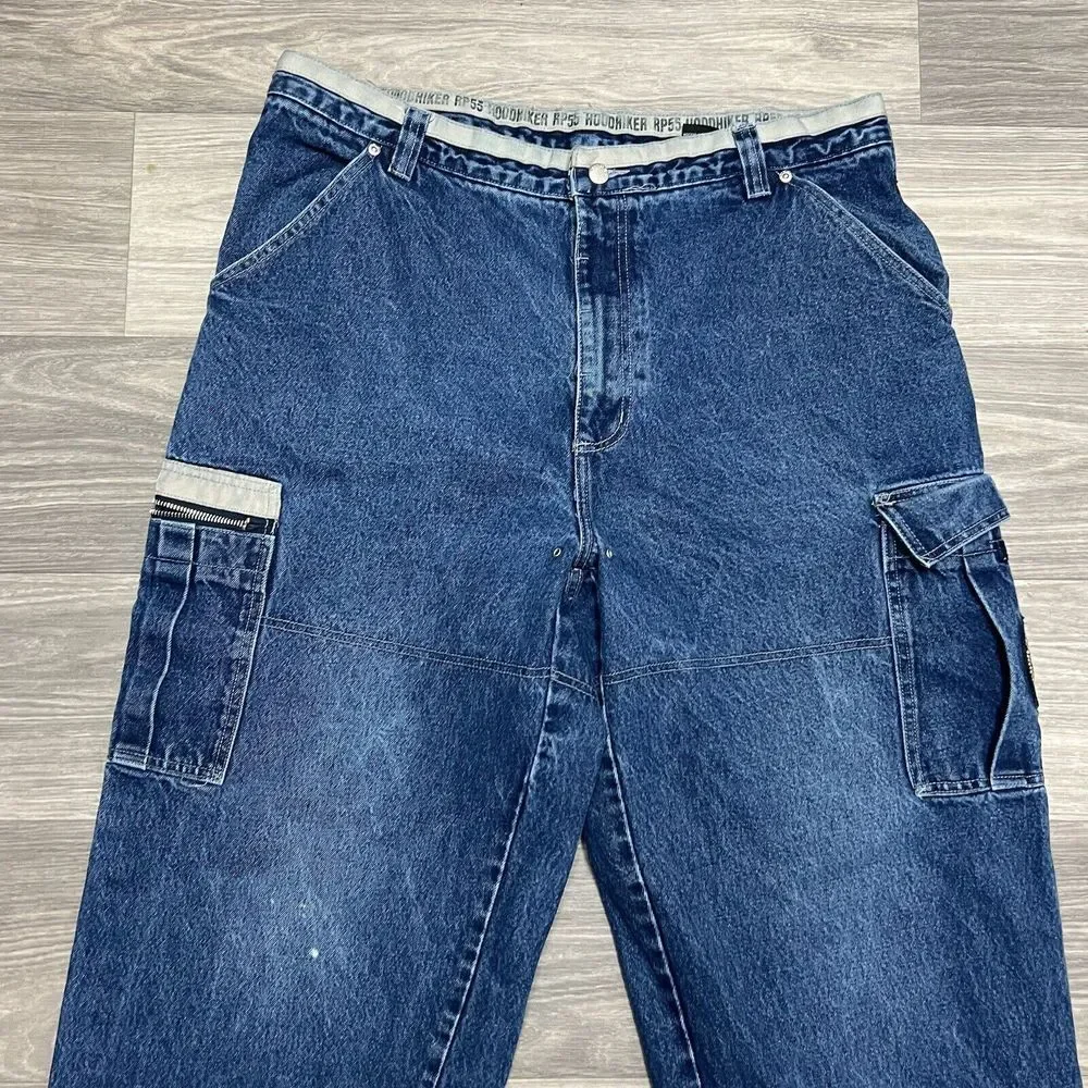 Vintage Jeans Mens 38x33 Blue Baggy Rave‎ Cargo Skate Y2K Cyber Jnco Southpole